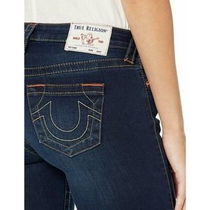 True Religion Women's Billie Straight Leg Stretch Jeans in Minimal Abrasion